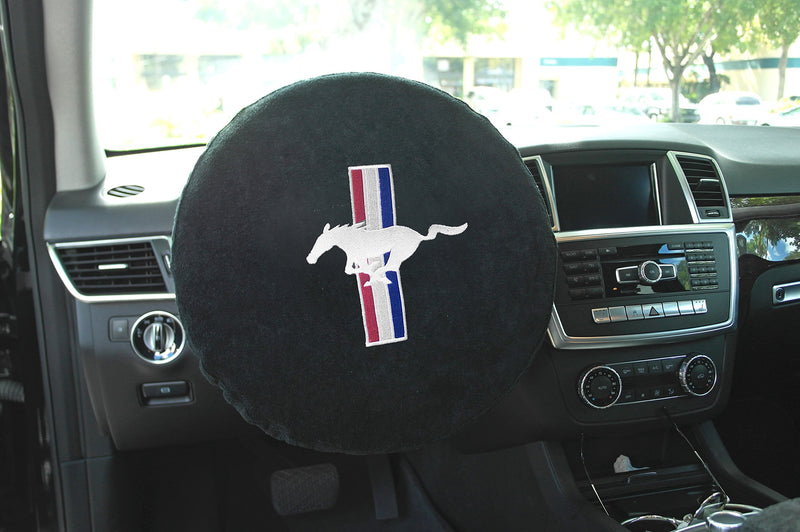  [AUSTRALIA] - Seat Armour SWA100MUSB Black Steering Wheel Cover Mustang
