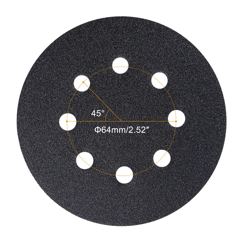  [AUSTRALIA] - uxcell 5 Inch Sanding Disc 8 Hole 100 Grit Hook and Loop Silicon Carbide C-Weight Backing Sandpaper for Orbital Sander 5 Pcs 100 Grits Black