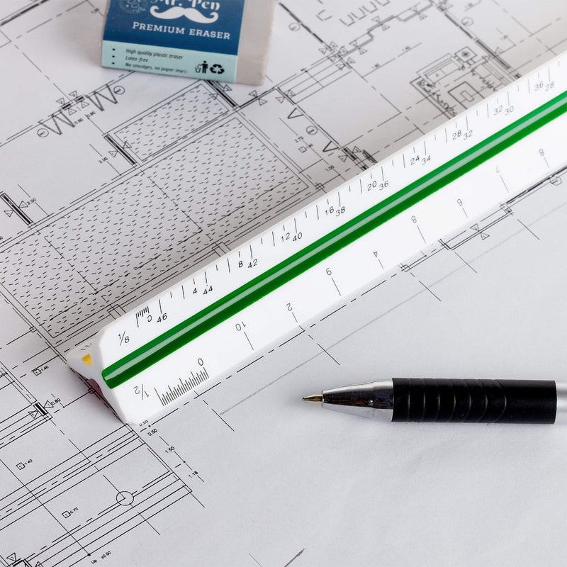 Mr. Pen Architectural Scale Ruler, 12" Plastic Architect Scale - LeoForward Australia