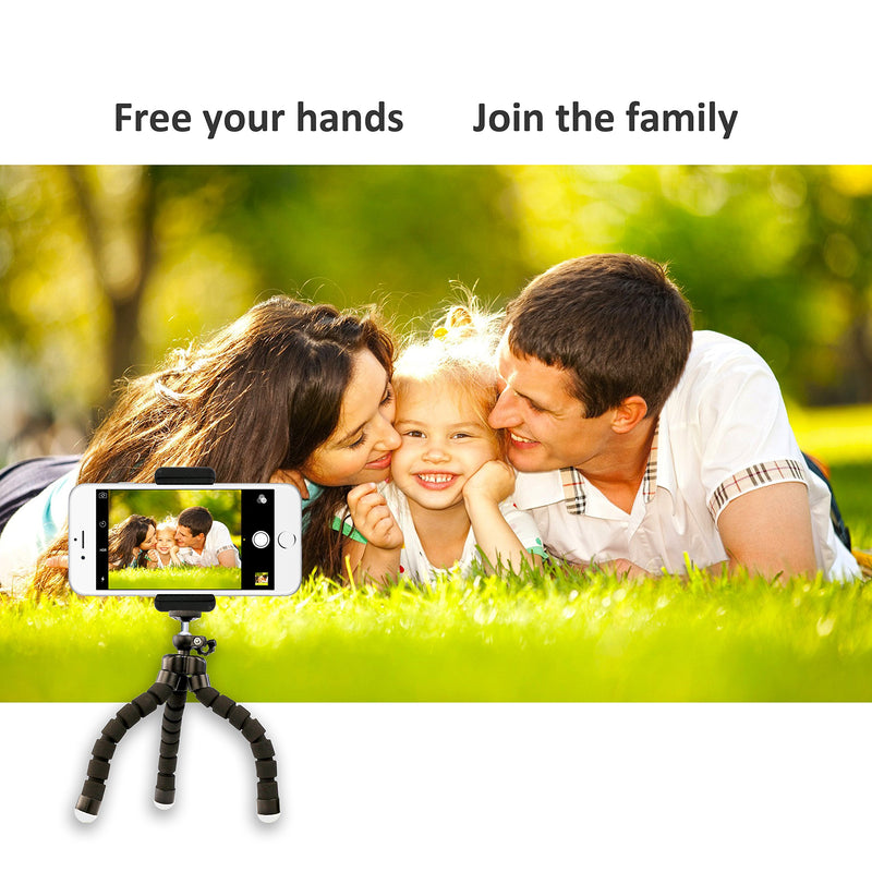  [AUSTRALIA] - UBeesize Phone Tripod, Portable and Adjustable Camera Stand Holder with Wireless Remote and Universal Clip, Compatible with Cellphones, Sports Cameras