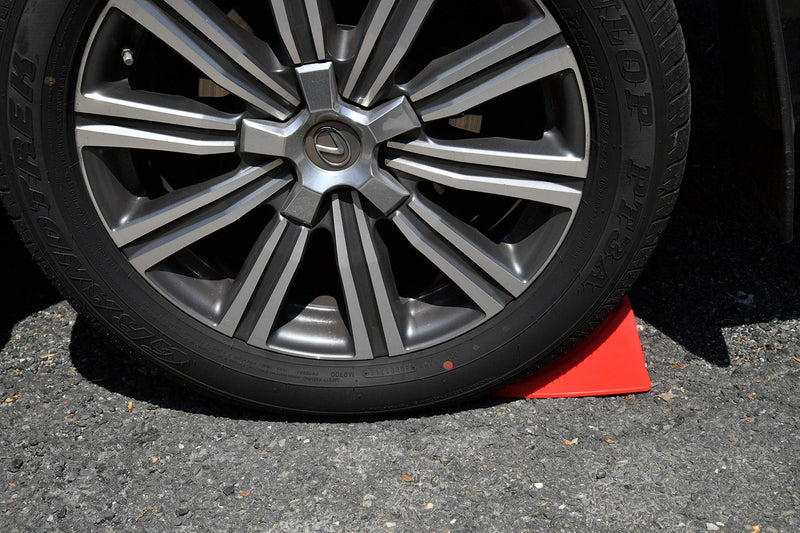 [AUSTRALIA] - Home-X Wheel Chocks for Hill Parking, Great for Mechanics (Red)