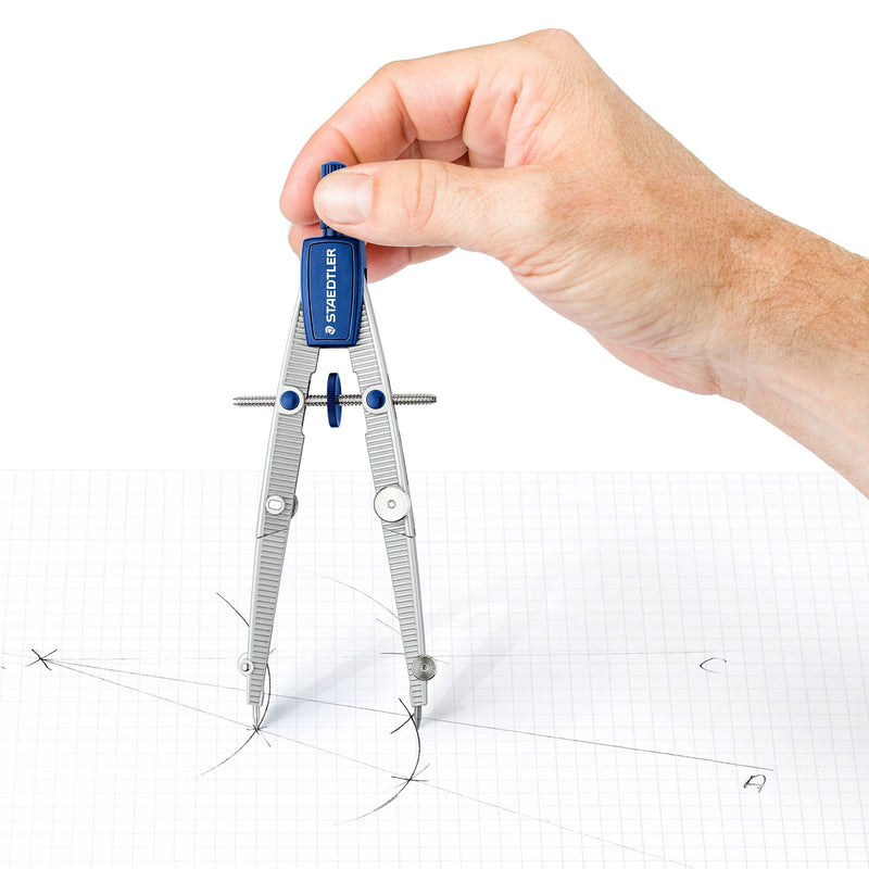 Staedtler Noris Club 550 02 School Compass with Centre Wheel Set with Extension Bar, Universal Adapter and Lead Box 1 - LeoForward Australia