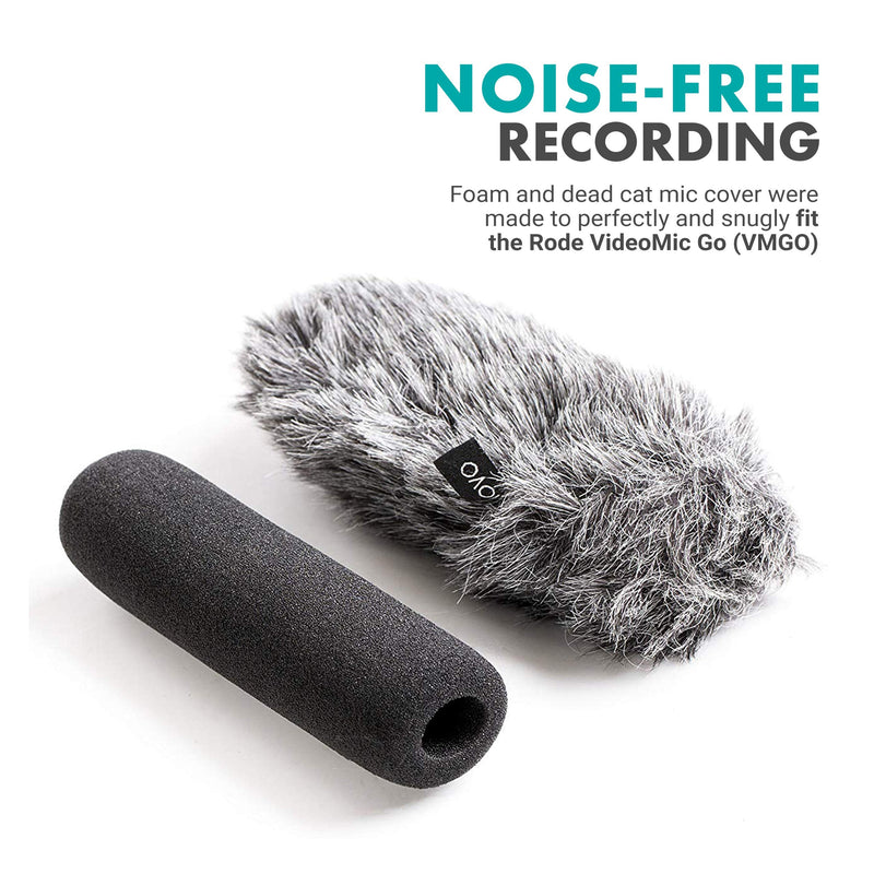  [AUSTRALIA] - Movo WS-G7 Foam and Furry Indoor, Outdoor Microphone Windscreen Combo Pack - Custom Fit for Rode VideoMic Go