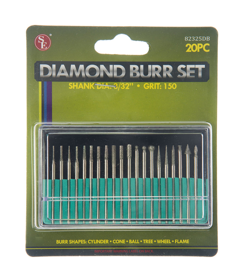 SE 20-Piece Assorted Diamond Burrs Set - 82325DB - LeoForward Australia