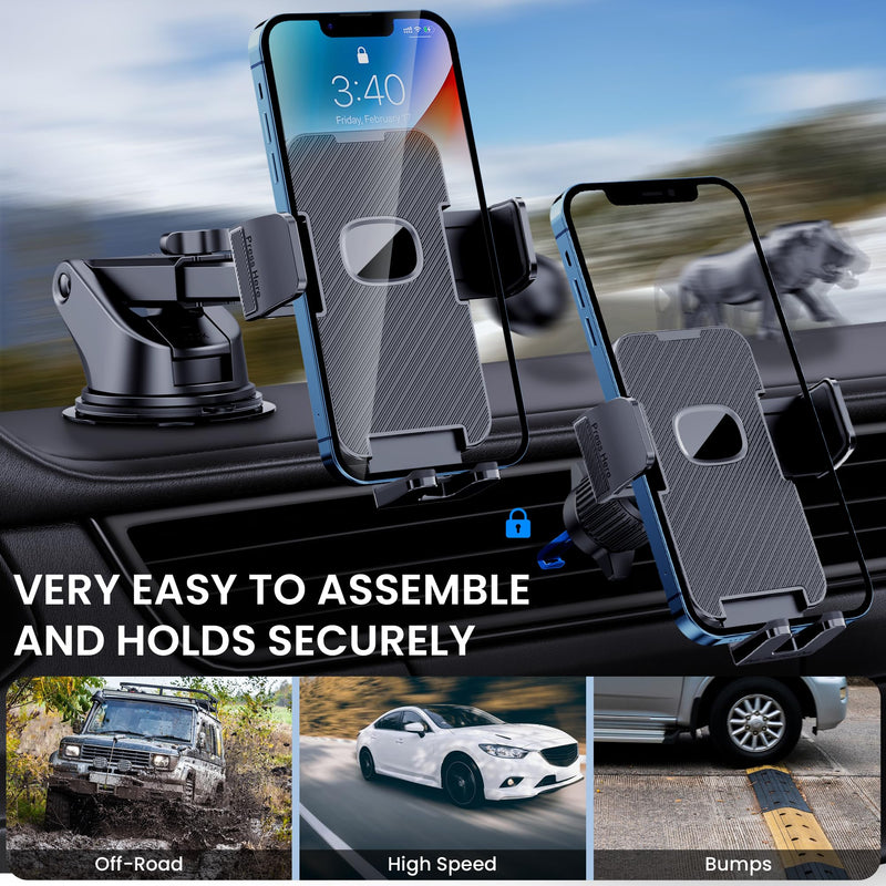  [AUSTRALIA] - Phone Holder Car Mount for iPhone [Powerful Suction]Phone Mount for Car Dashboard Windshield Air Vent Universal Accessories [Thick Cases Friendly]Automobile Cell Phone Holder Fit for iPhone Smartphone