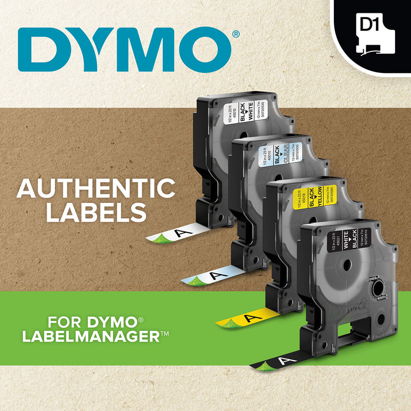  [AUSTRALIA] - DYMO Standard D1 53713 Labeling Tape (Black Print on White Tape, 1'' W x 23' L, 1 Cartridge) Black on White 1"