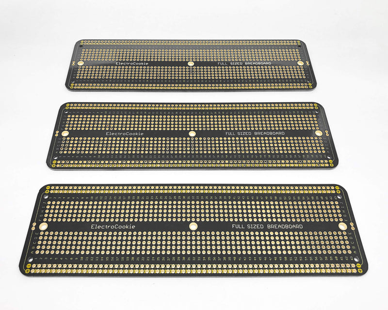  [AUSTRALIA] - ElectroCookie PCB Prototype Board Large Solderable Breadboard for Electronics Projects Compatible for DIY Arduino Soldering Projects, Gold-Plated (3 Pack, Matte Black) 2.Matte Black