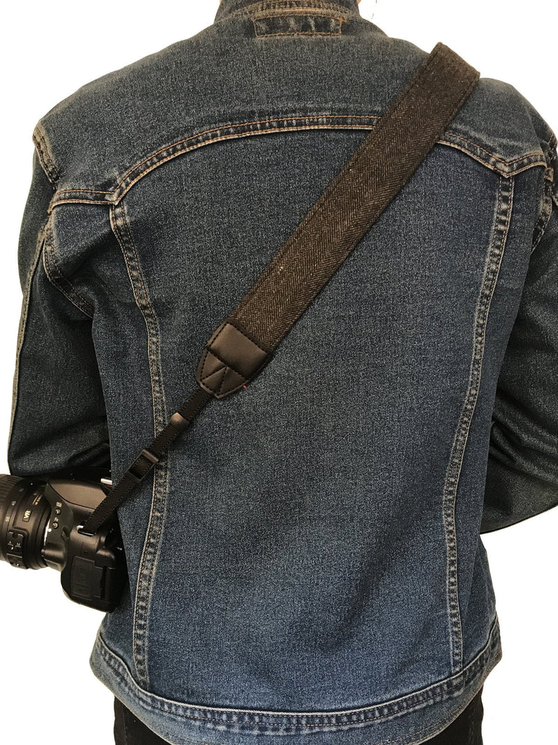  [AUSTRALIA] - Camera Strap Neck, Adjustable Vintage Soft Camera Straps Shoulder Belt for Women /Men,Camera Strap for Nikon / Canon / Sony / Olympus / Samsung / Pentax ETC DSLR / SLR Soft Black New