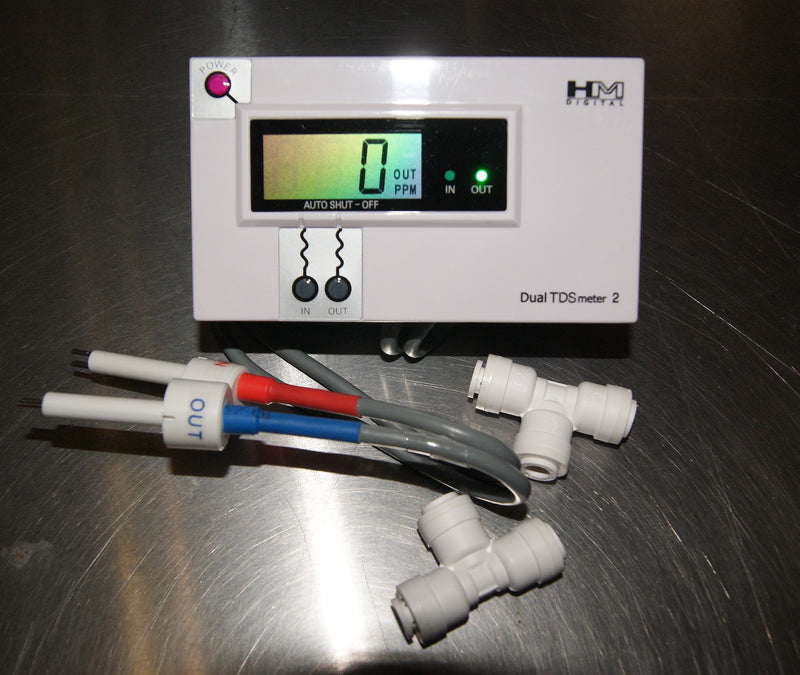 HM Digital DM-2 Commercial In-Line Dual TDS Monitor, 0-9990 ppm Range, +/- 2% Readout Accuracy - LeoForward Australia