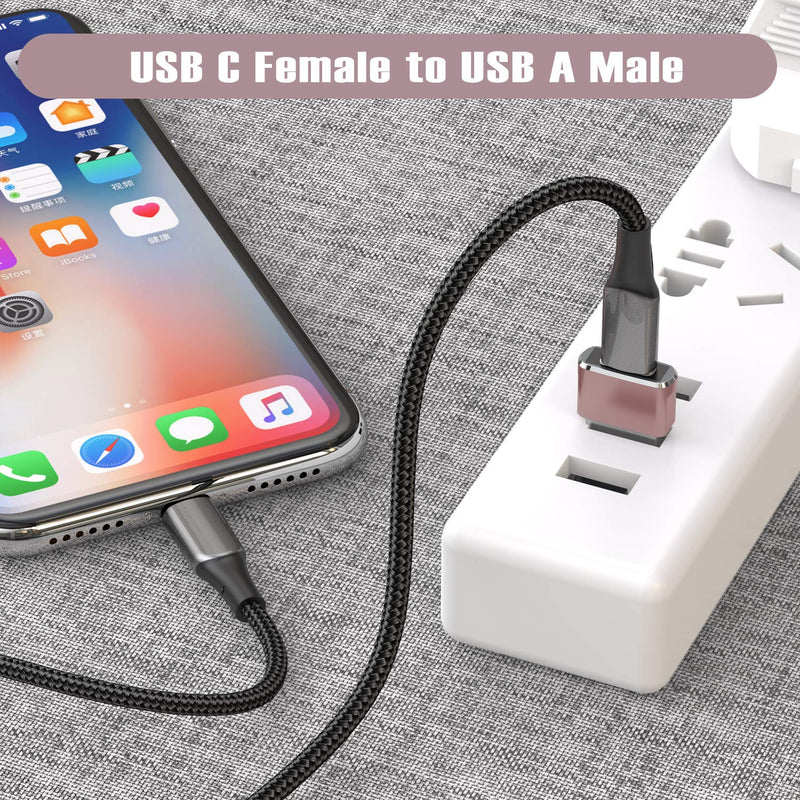USB C Female to USB Male Adapter 3-Pack,Type A Charger Cable Converter for New Apple Watch Series 7,iPhone 11 12 13 Pro Max,Airpods,iPad 8 8th 9 9th Air 4 2020 4th Mini 6 6th Generation Gen 2021 PINK - LeoForward Australia