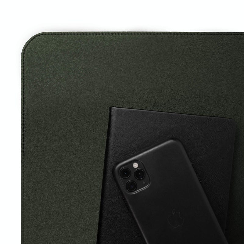 Non-Slip Leather Desk Pad 32” x 17”, Vine Creations Desk Mat Protector Waterproof Dark Green - 2021 Upgraded Sewing PU Leather Mouse Pad Writing Surface, Office Decor Desktop Blotter for Top of Desk 32" x 17" - LeoForward Australia