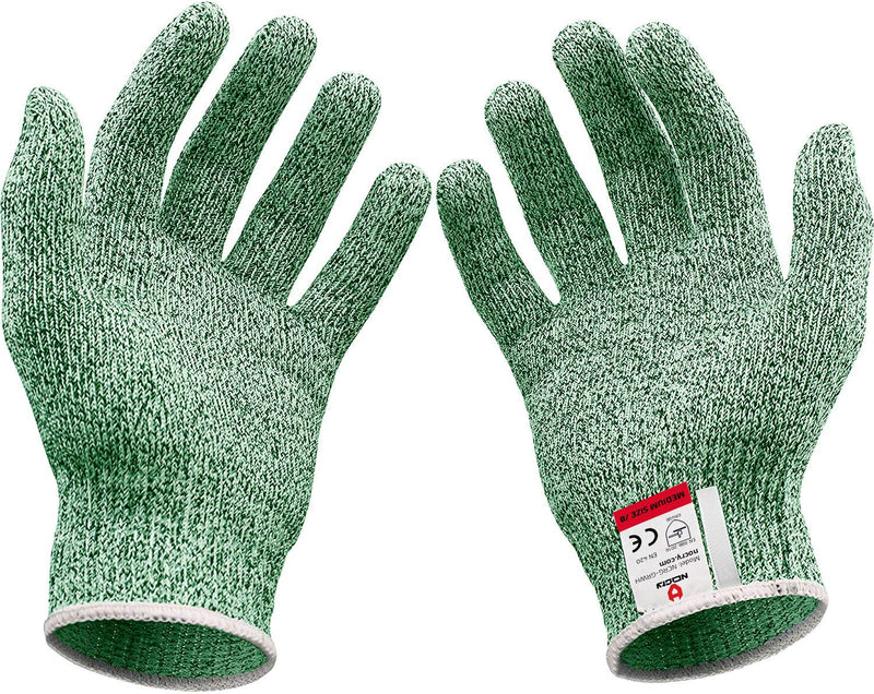 NoCry Cut Resistant Gloves - Ambidextrous, Food Grade, High Performance Level 5 Protection. Size Small, Green, Complimentary Ebook Included Original Green - LeoForward Australia