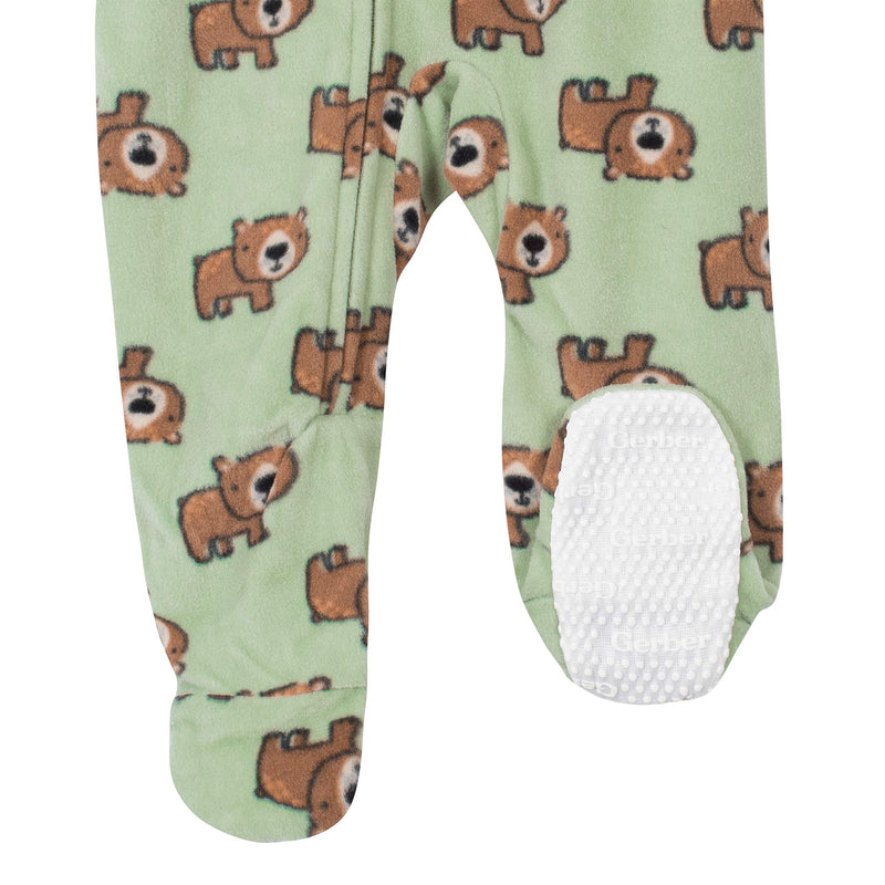  [AUSTRALIA] - Gerber Baby Boys' 2-Pack Blanket Sleeper Bear Green 0-3 Months