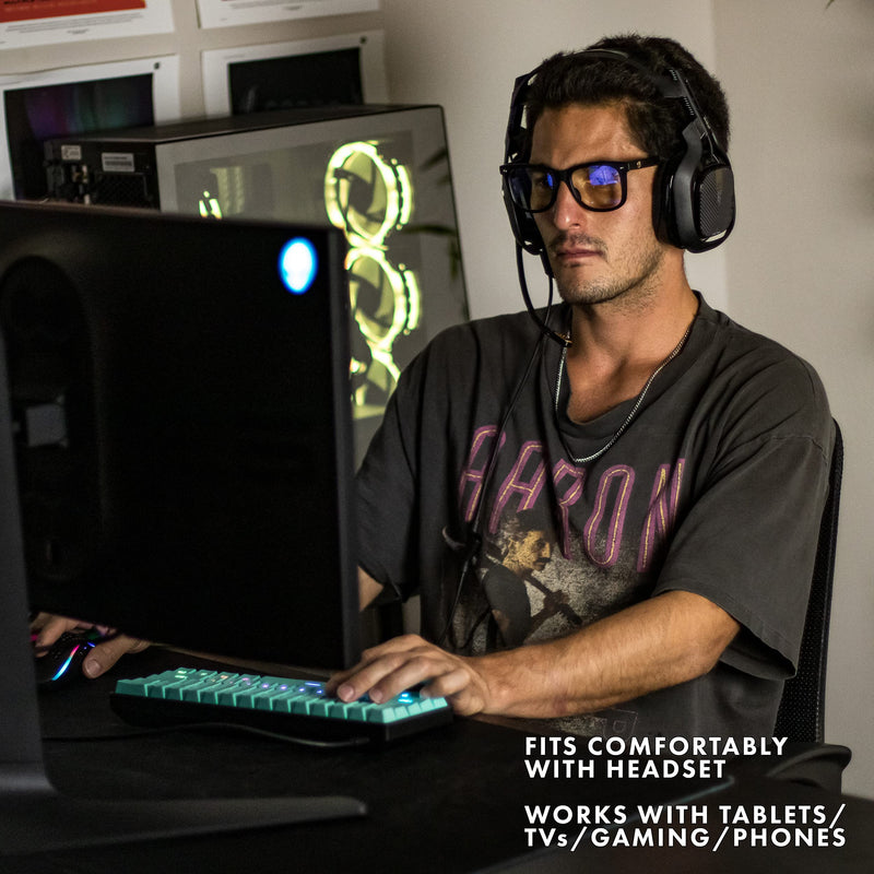  [AUSTRALIA] - GLASSY Mikemo Premium Blue Light Blocking Glasses, Anti Eyestrain and fatigue, Glasses for Computer and Gaming Matte Black Clear Gamer Lens