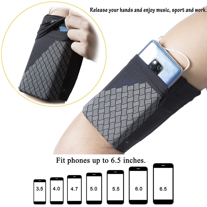  [AUSTRALIA] - HiRui Universal Sports Armband Cell Phone Armband Sleeves Running Armband for Exercise Workout, Compatible with iPhone 12/12Pro/Mini iPhone 11/11Pro Samsung Galaxy All Phones (Black, Small) Black