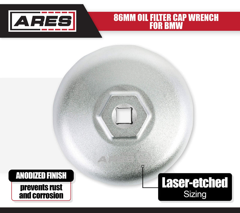  [AUSTRALIA] - ARES 56004-86mm Oil Filter Wrench for BMW - 3/8-Inch Drive - Easily Remove Oil Filters
