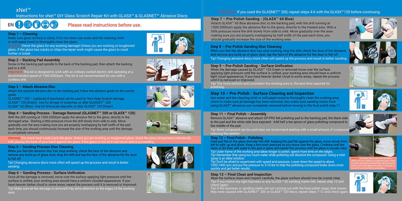 [AUSTRALIA] - Glass Polish 28004 DIY Glass Scratch Removal kit xNet System | Removes: Scratches, Hard Limescale and Water Deposits, Graffiti and Acid Etching, Surface Marks | Suitable for Any Type of Glass