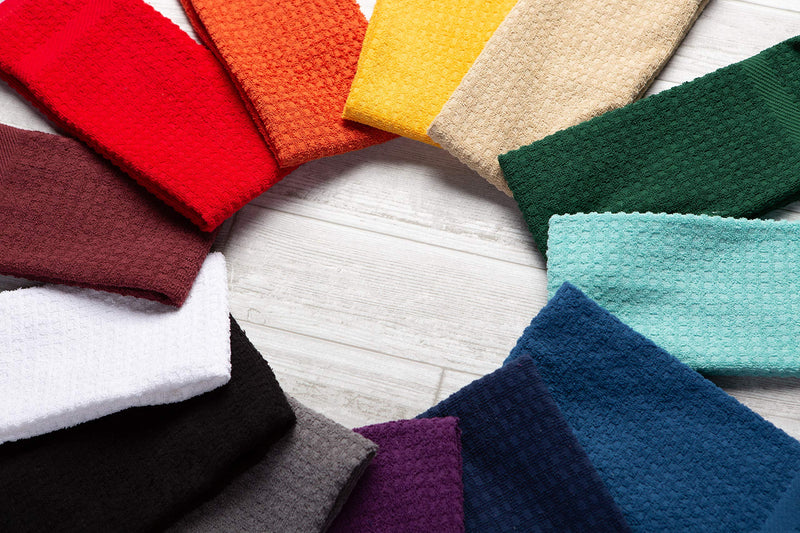  [AUSTRALIA] - DII Cotton Waffle Terry Dish Towels, 15 x 26" Set of 4, Ultra Absorbent, Heavy Duty, Drying & Cleaning Kitchen Towels-Aqua 15x26" Aqua