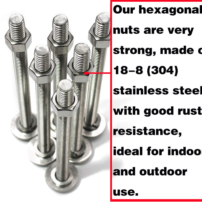  [AUSTRALIA] - 8-32 Hex Nut, Coarse Thread Hexagon Nut,18-8 Stainless Steel Hex Nut, Silver Tone,（100 Pcs） 8-32 (100 Pack)