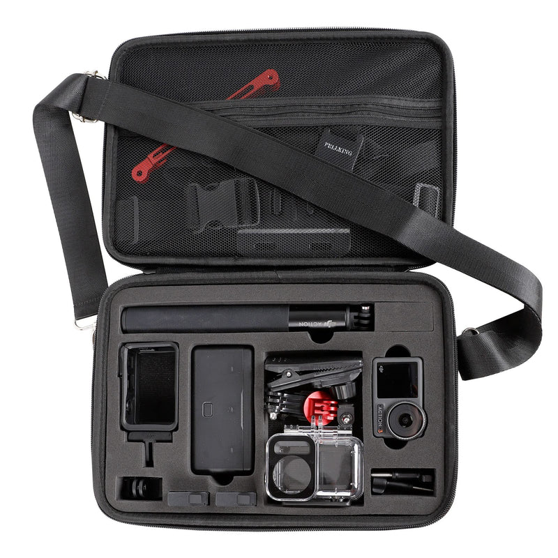  [AUSTRALIA] - PellKing Large Carrying Case for DJI OSMO Action 3 Camera,Hard Shell with Shoulder Strap EVA Shoulder Bag for DJI Action3 Camera and Accessories