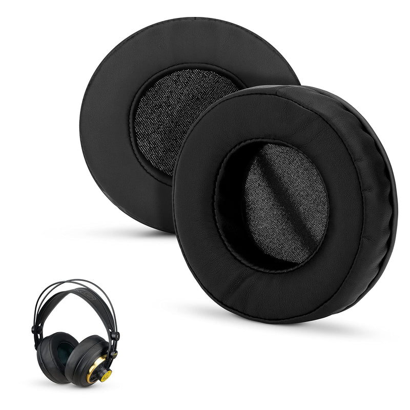  [AUSTRALIA] - BRAINWAVZ Round Replacement Memory Foam Earpads - Suitable for Many Other Large Over The Ear Headphones - Sennheiser, AKG, HifiMan, ATH, Philips, Fostex, Sony (Black) Black