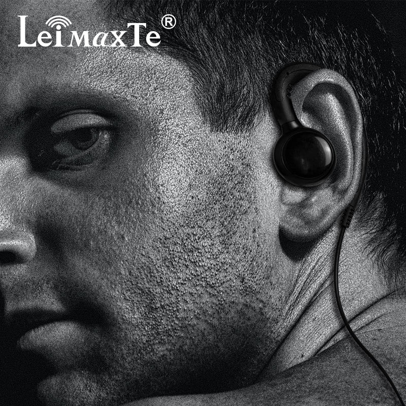 [AUSTRALIA] - LEIMAXTE Walkie Talkie Headset Compatible with Baofeng, Kenwood Two Way Radio with Mic PTT Surveillance Earpiece, C-Ring C Ring
