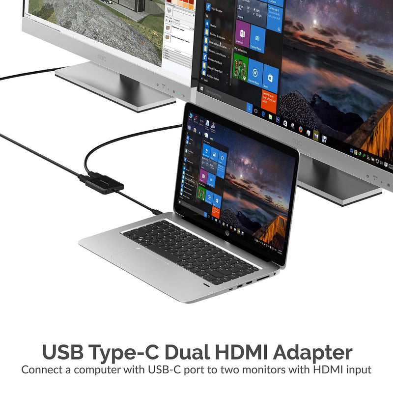  [AUSTRALIA] - Sabrent USB Type-C Dual HDMI Adapter [Supports Up to Two 4K 30Hz Monitors, Compatible with Windows Systems Only] (DA-UCDH) Type-C to Dual HDMI Adapter