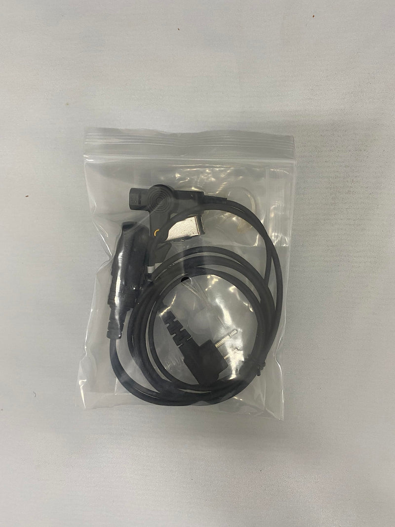  [AUSTRALIA] - HYS Audio Tube Kits Acoustic Tube Earpiece with One Pair Medium Earmolds, Big PTT Button on The Front, Police Surveillance Headset for Motorola 2pin CLS1110 RDU4100