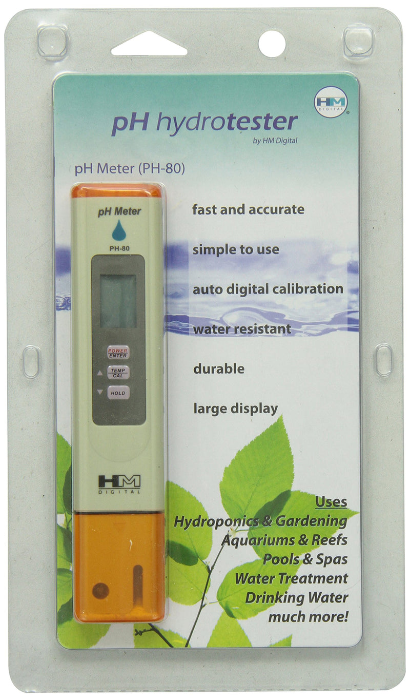 HM Digital HMPH80 HMDPHM80 Digital pH/Temperature Meter, 0.0-14.0 0.1 Resolution, Purple - LeoForward Australia