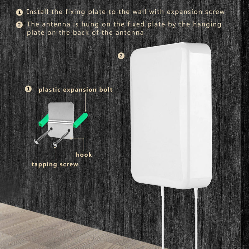  [AUSTRALIA] - Cross Polarized MIMO Mount Panel Antenna Indoor 7-10dBi 3G/4G/LTE/5G with Dual N Female Connector for Verizon AT&T T-Mobile Sprint Cell Phone Signal Booster Repeater Cellular Amplifier（698-4000MHz）