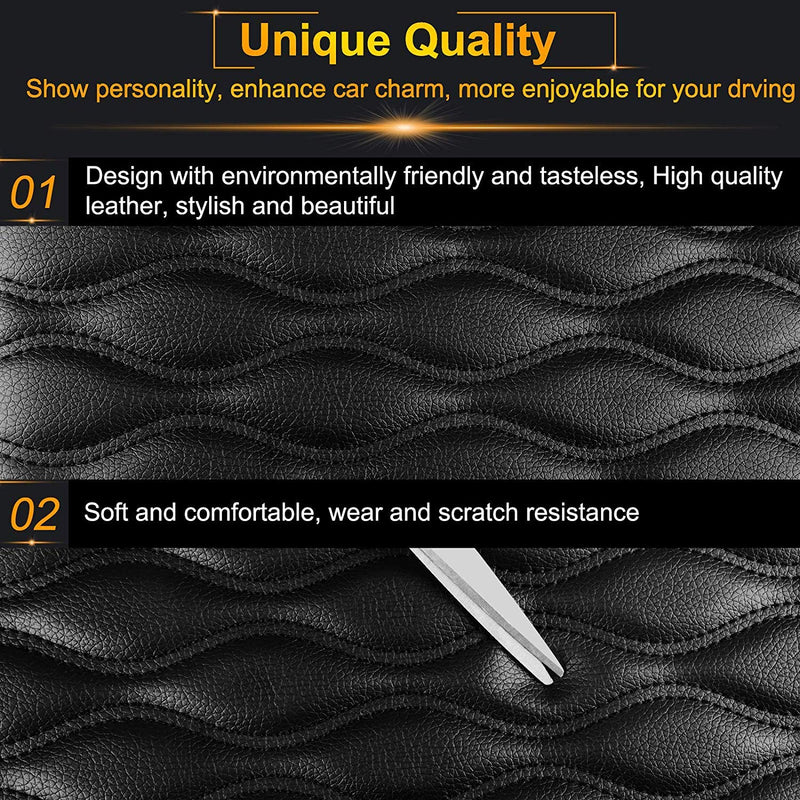  [AUSTRALIA] - Linkhood Universal Center Console Leather Pad, Waterproof Car Armrest Seat Box Cover Protector for Most Vehicle, SUV, Truck, Car (Black) Black
