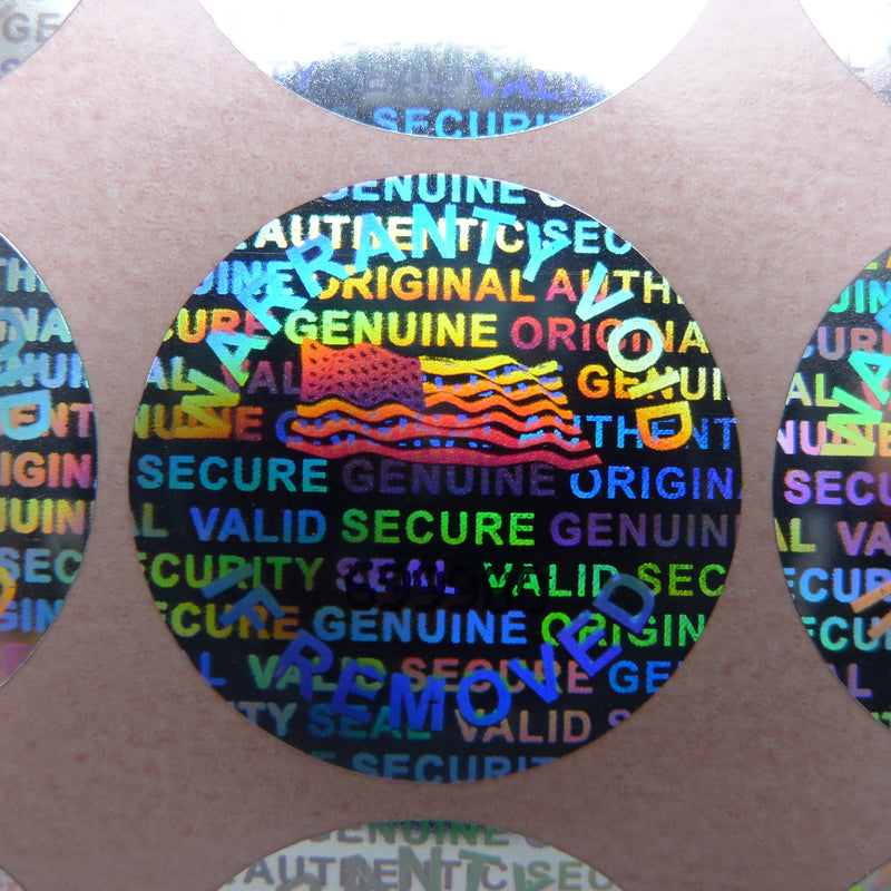 100 Round Bright Silver Hologram Sequentially Numbered Tamper Evident Security Labels/Stickers - LeoForward Australia