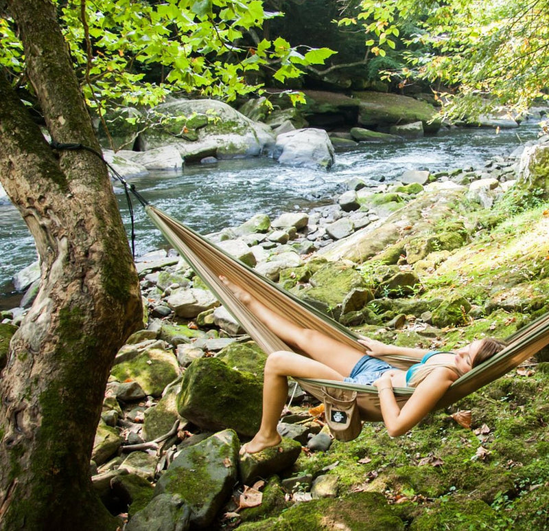 [AUSTRALIA] - Legit Camping - Double Hammock - Lightweight Parachute Portable Hammocks for Hiking, Travel, Backpacking, Beach, Yard Gear Includes Nylon Straps & Steel Carabiners Graphite/Seagreen