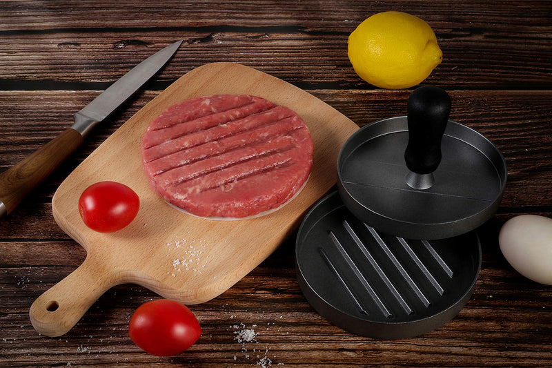  [AUSTRALIA] - Gkotta Hamburger Press Patty Maker for 1/4 to 1/2 Lb Patty, Aluminum Non-Stick Burger Patty Press with 100 Sheets of Wax Paper and Plastic Gloves, 4.5 Inch Diameter, Weight 8 oz