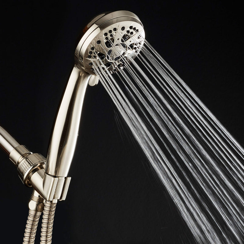 AquaDance High Pressure 6-Setting Full Brushed Nickel Handheld Shower Head with Stainless Steel Hose. Officially Independently Tested to Meet Strict US Quality & Performance Standards! - LeoForward Australia