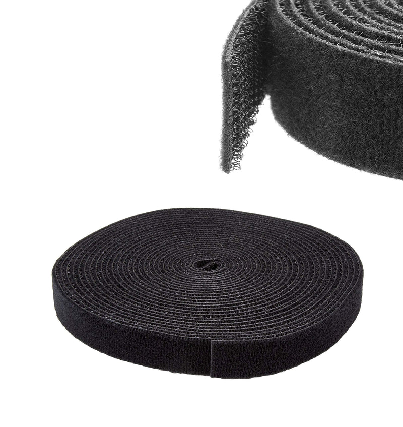  [AUSTRALIA] - StarTech.com 25ft. Hook and Loop Roll - Cut-to-Size Reusable Cable Ties - Bulk Industrial Wire Fastener Tape - Adjustable Fabric Wraps - Black (HKLP25) 25 ft