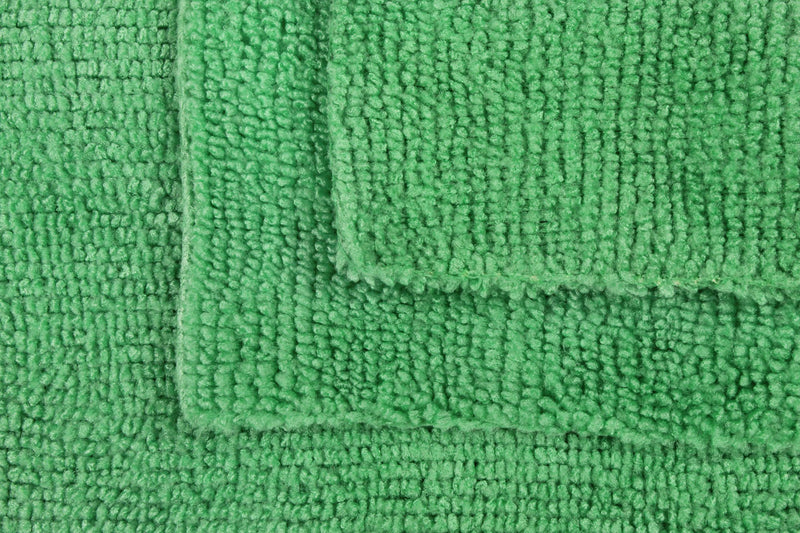  [AUSTRALIA] - Eurow Microfiber Ultrasonic Cut Cleaning Towels 14 x 14in 300 GSM Green 12-Pack