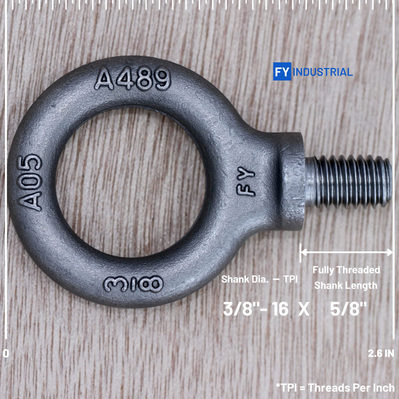  [AUSTRALIA] - Lifting Shoulder Eye Bolt 3/8" 3/8"-16 X 5/8" Self Colored 1