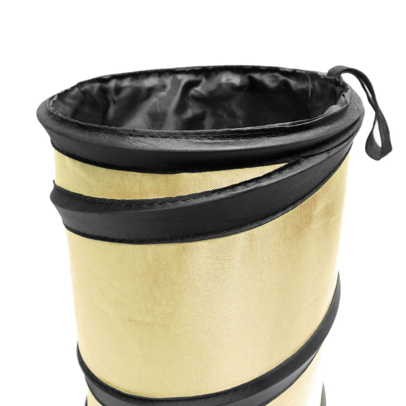  [AUSTRALIA] - FH Group FH1120BEIGE Auto Car Trash Can Portable Collapsible Car Trash Can Waterproof Garbage Container Small, Beige Color