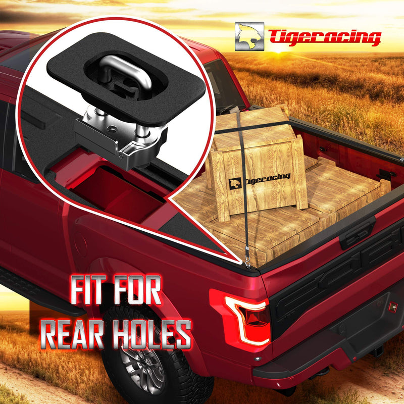  [AUSTRALIA] - Tigeracing 99000A64 Tie Down Anchors Retractable Truck Bed Top Side D Ring - All Metal 3000 LBS Capacity (2 Pieces) 99000A64(2 Pieces)