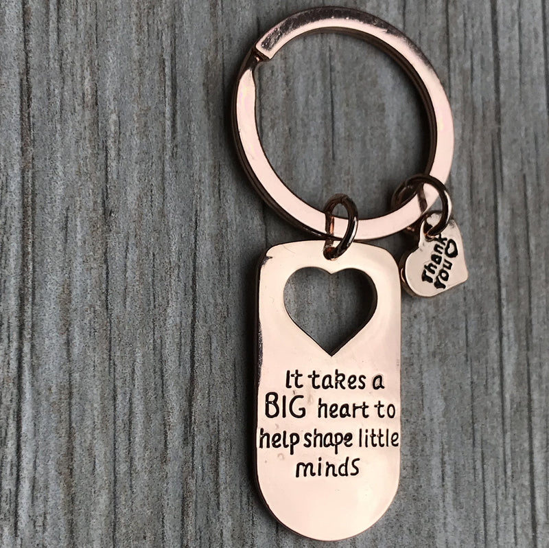  [AUSTRALIA] - Infinity Collection Teacher Charm Keychain, It Takes Big Heart to Teach Little Minds Rose Gold Jewelry, Teacher Gift - Show Your Teacher Appreciation