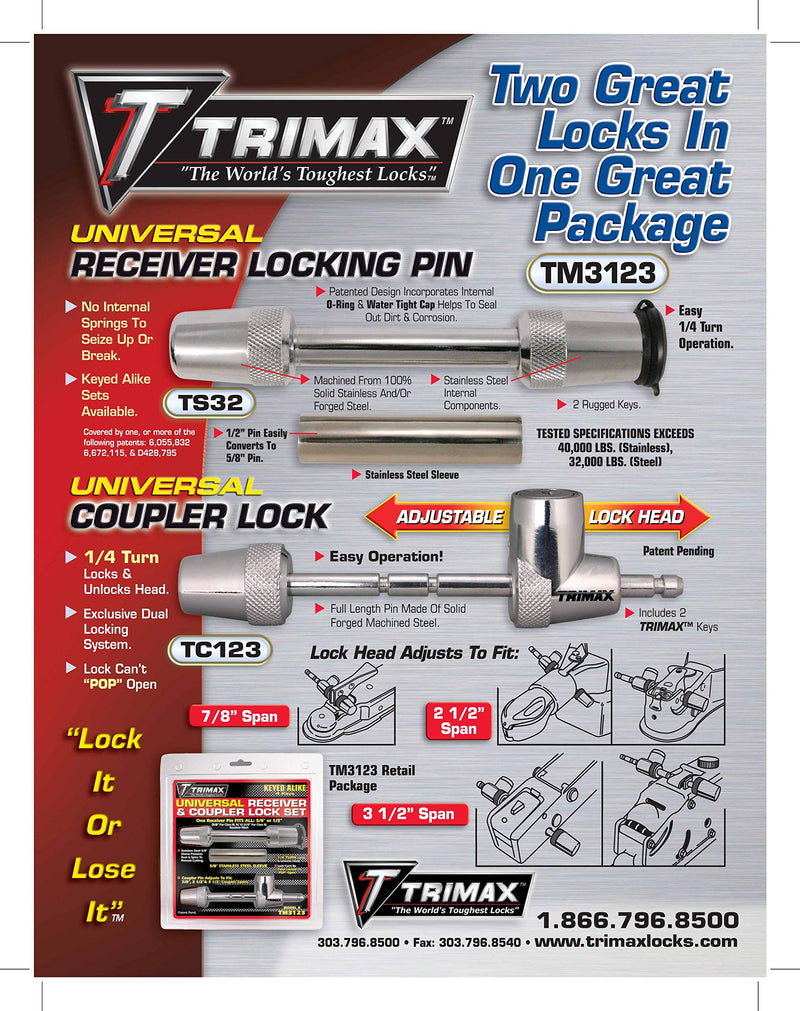  [AUSTRALIA] - Trimax TM3123 Universal Receiver and Coupler Lock