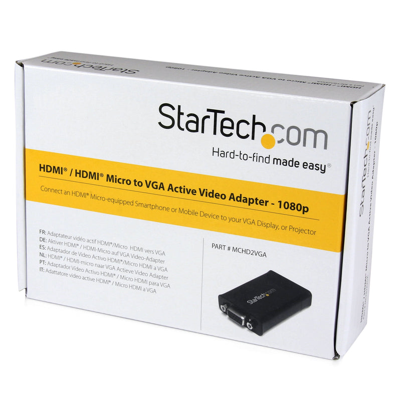  [AUSTRALIA] - StarTech.com HDMI or Micro HDMI to VGA Adapter - With Micro HDMI to HDMI Cable - Active Monitor Adapter - Micro HDMI Adapter - For GoPro (MCHD2VGA)