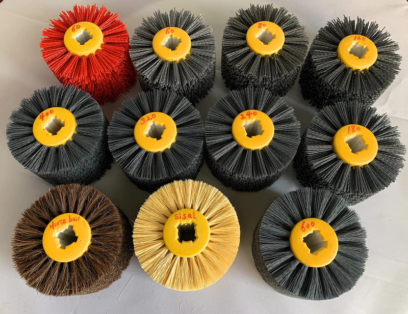  [AUSTRALIA] - SIGNI Abrasive Nylon Drawing Wheel Drum Burnishing Polishing Brush for wooden furniture floor polishing 120X100mm 80 Grit 1pack 80#