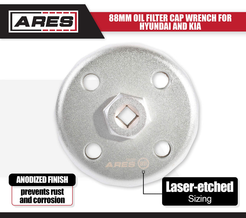  [AUSTRALIA] - ARES 56011-88mm Oil Filter Wrench for Hyundai and Kia - 3/8-Inch Drive - Easily Remove Oil Filters
