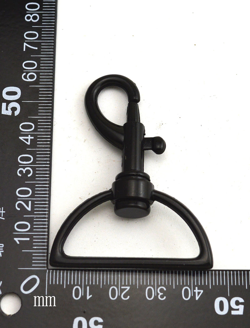  [AUSTRALIA] - Wuuycoky Black 1.5" Inner Diameter D Ring Gun Buckle Lobster Clasps Swivel Snap Hooks Pack of 6 6 Pcs