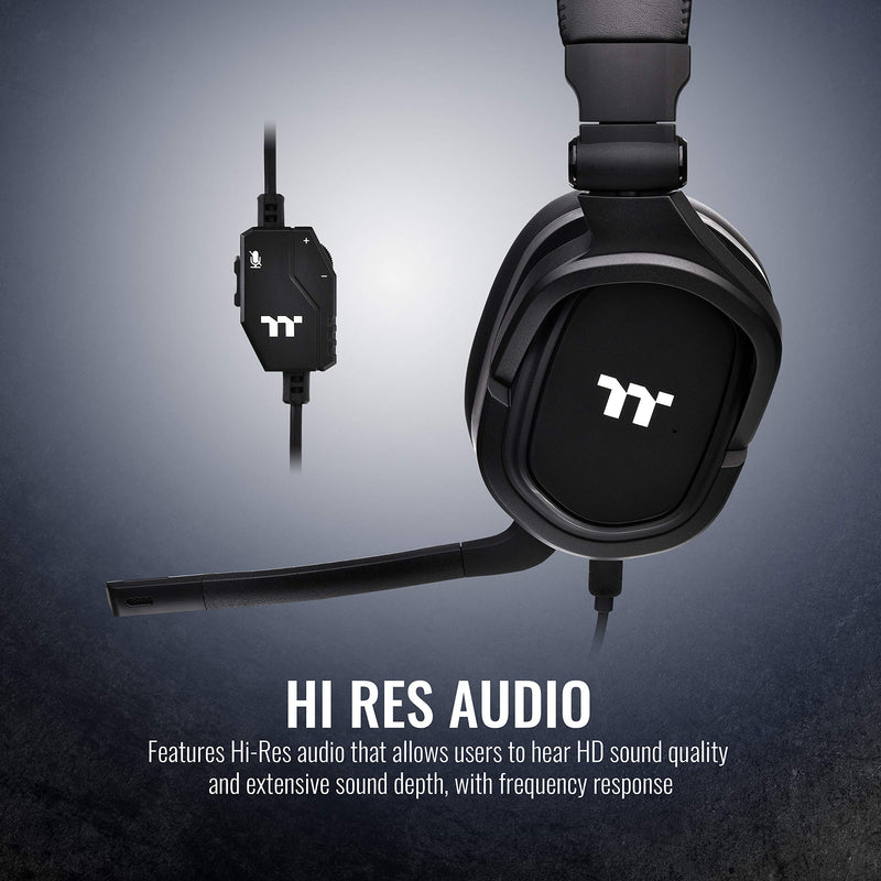  [AUSTRALIA] - Thermaltake Argent H5 Stereo Headset, 50 mm Drivers, Compatible with PC, Xbox One, PS4, Mac, Black (GHT-THF-ANECBK-30) Large Gaming Headset