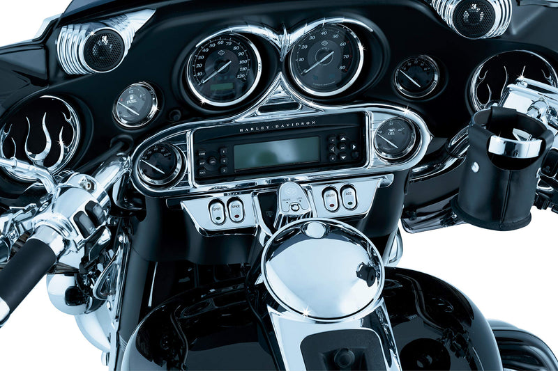  [AUSTRALIA] - Kuryakyn 3765 Motorcycle Audio Accessory: Stereo Accent for 1996-2013 Harley-Davidson Motorcycles, Chrome