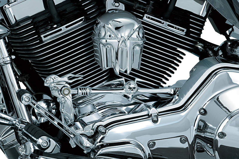  [AUSTRALIA] - Kuryakyn 7718 Motorcycle Accent Accessory: Skull Horn Cover for 1992-2019 Harley-Davidson Motorcycles, Chrome