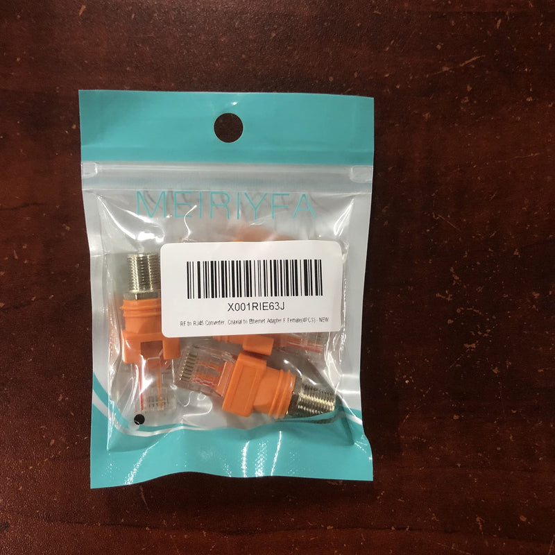  [AUSTRALIA] - MEIRIYFA RF to RJ45 Converter, Coaxial to Ethernet Adapter F Female to RJ45 Male Barrel Coax Couplers Straight Connector for Line Tester (4PCS)